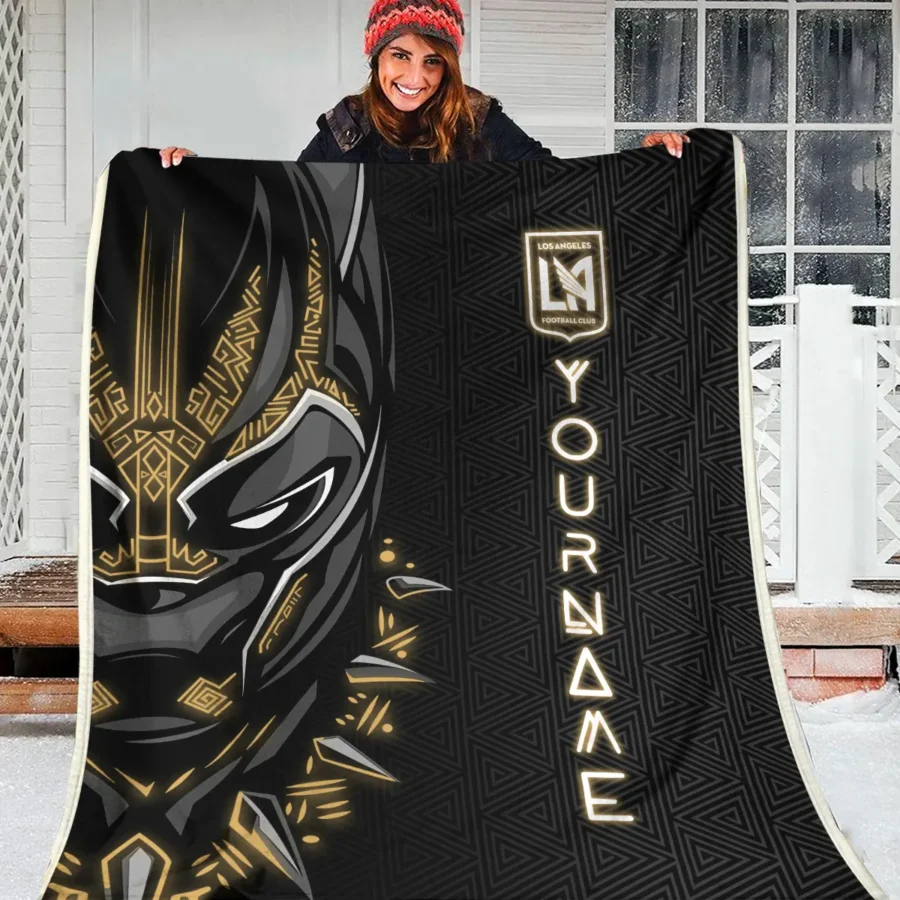 Black Panther Custom Name MLS Los Angeles FC Exclusive All Over Prints BLMLS161024A2LAFBLK - Blanket