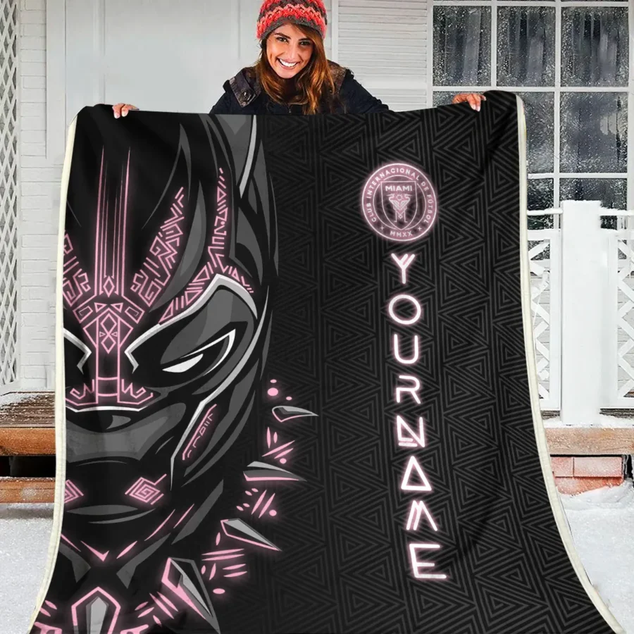 Black Panther Custom Name MLS Inter Miami Exclusive All Over Prints BLMLS161024A2MIABLK - Blanket