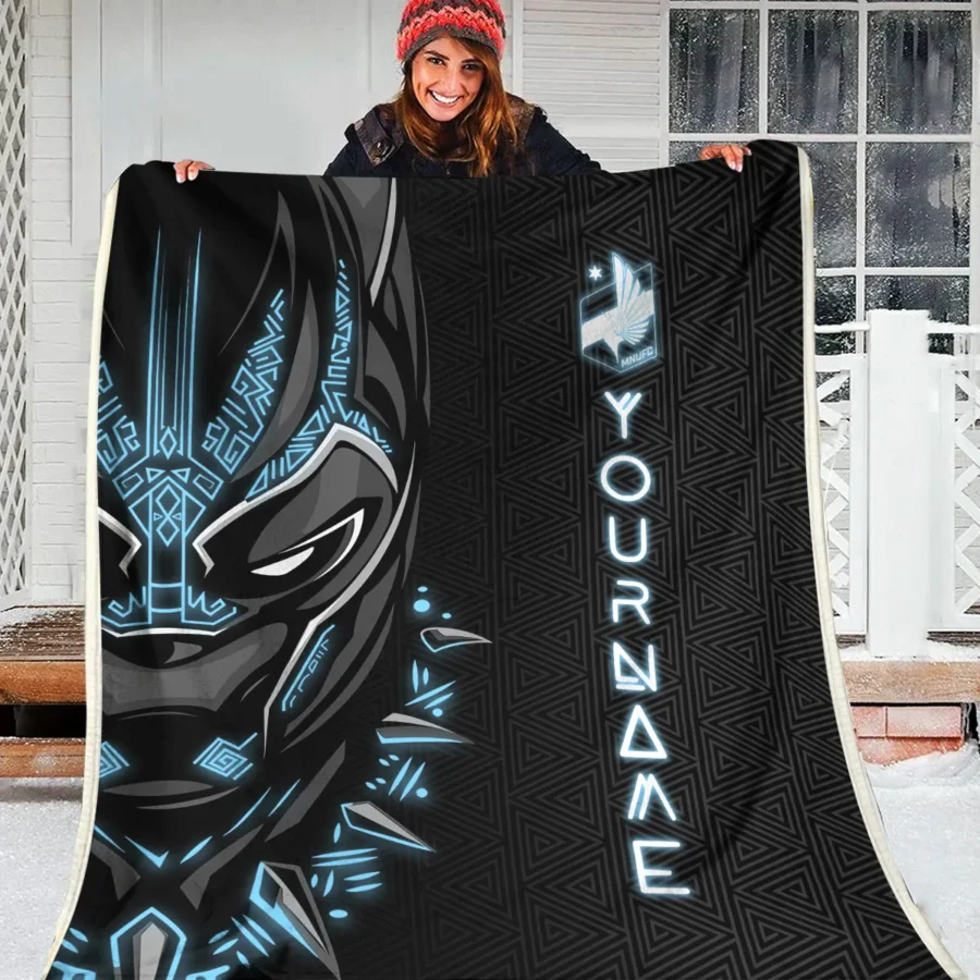 Black Panther Custom Name MLS Minnesota United Exclusive All Over Prints BLMLS161024A2MINBLK - Blanket