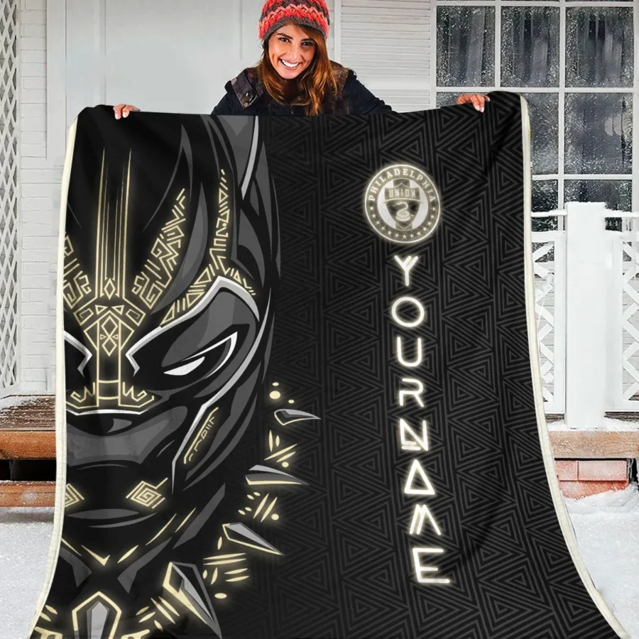 Black Panther Custom Name MLS Philadelphia Union Exclusive All Over Prints BLMLS161024A2PHIBLK - Blanket