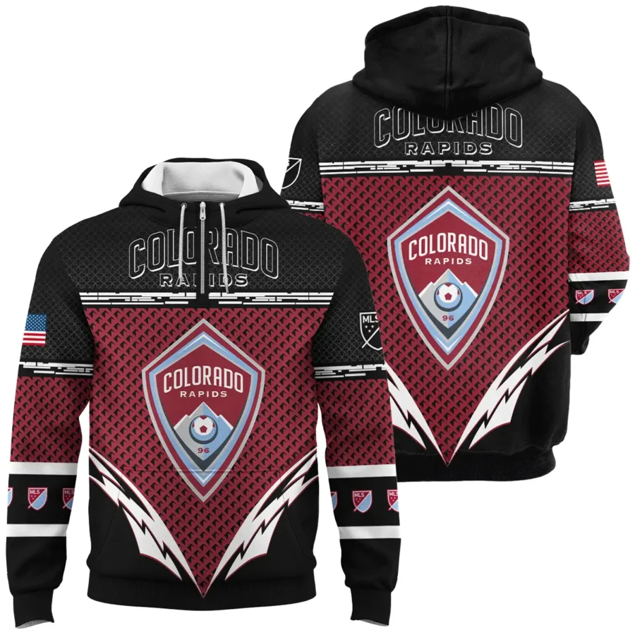 MLS Colorado Rapids Exclusive All Over Prints BLMLS31024A1COLQHD - 1/4 Zipper Hoodie