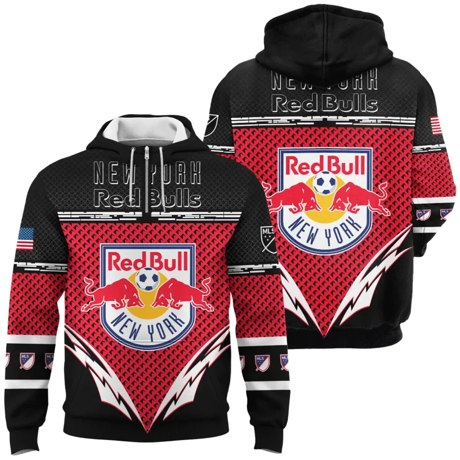 MLS New York Red Bulls Exclusive All Over Prints BLMLS31024A1NYQHD - 1/4 Zipper Hoodie