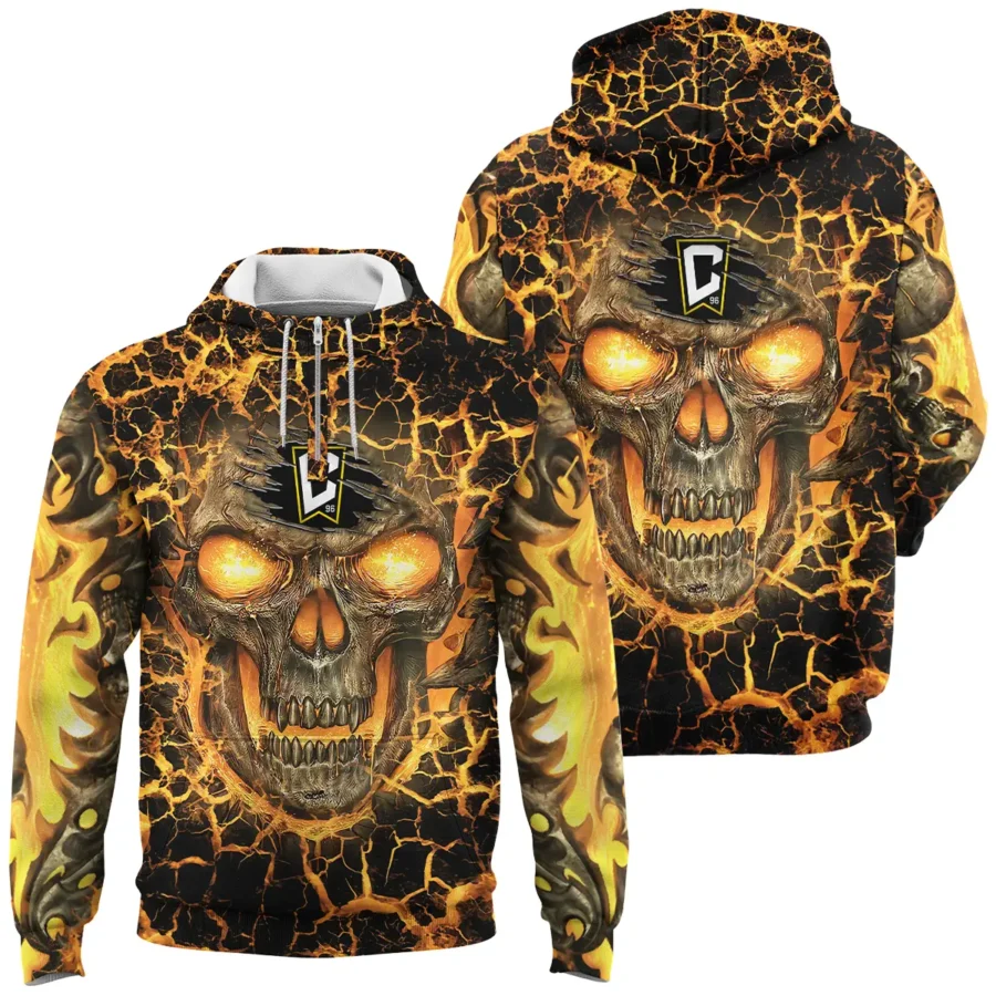 Flaming Skull MLS Cincinnati Exclusive All Over Prints BLMLS41024A3CLBQHD - 1/4 Zipper Hoodie