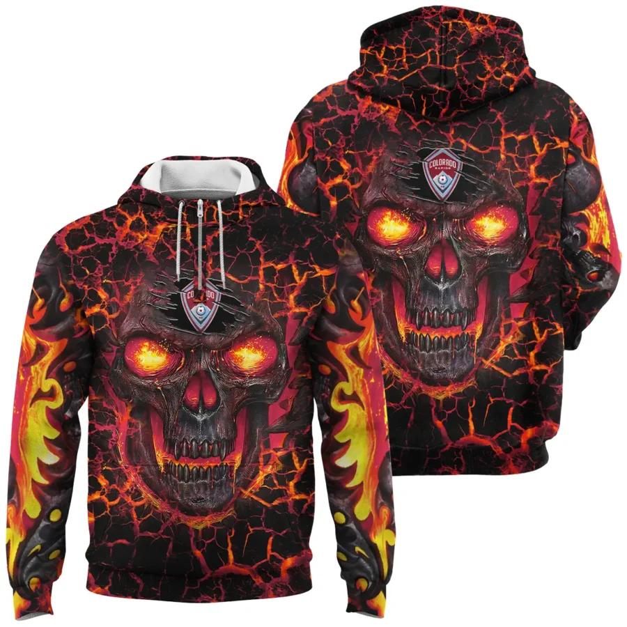 Flaming Skull MLS Colorado Rapids Exclusive All Over Prints BLMLS41024A3COLQHD - 1/4 Zipper Hoodie