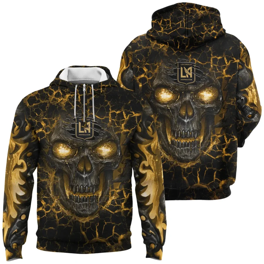 Flaming Skull MLS Los Angeles FC Exclusive All Over Prints BLMLS41024A3LAFQHD - 1/4 Zipper Hoodie