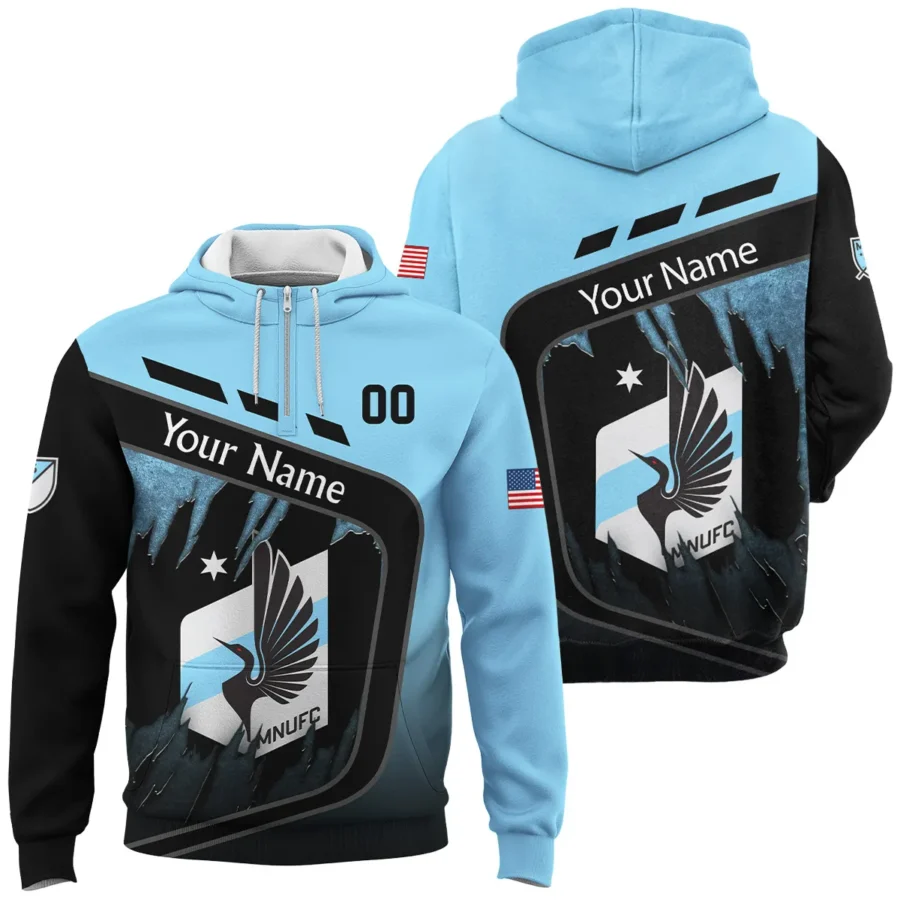 MLS Minnesota United Exclusive All Over Prints BLMLS51024A1MINQHD - 1/4 Zipper Hoodie