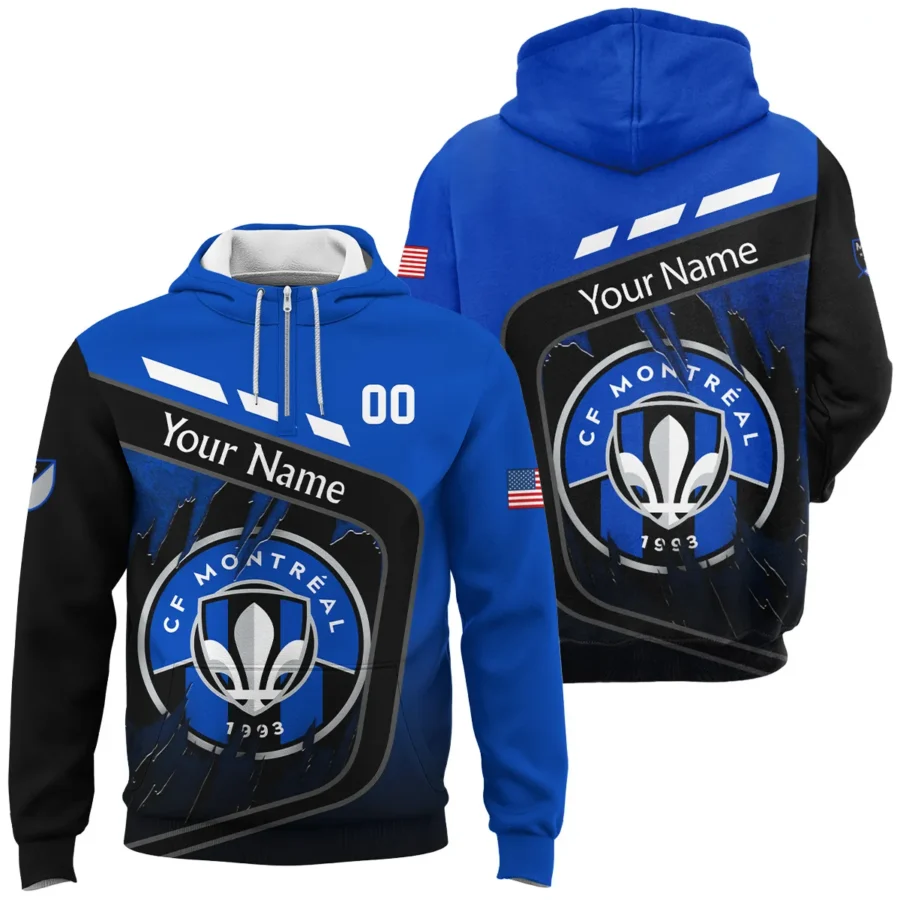 MLS CF Montreal Exclusive All Over Prints BLMLS51024A1MTLQHD - 1/4 Zipper Hoodie