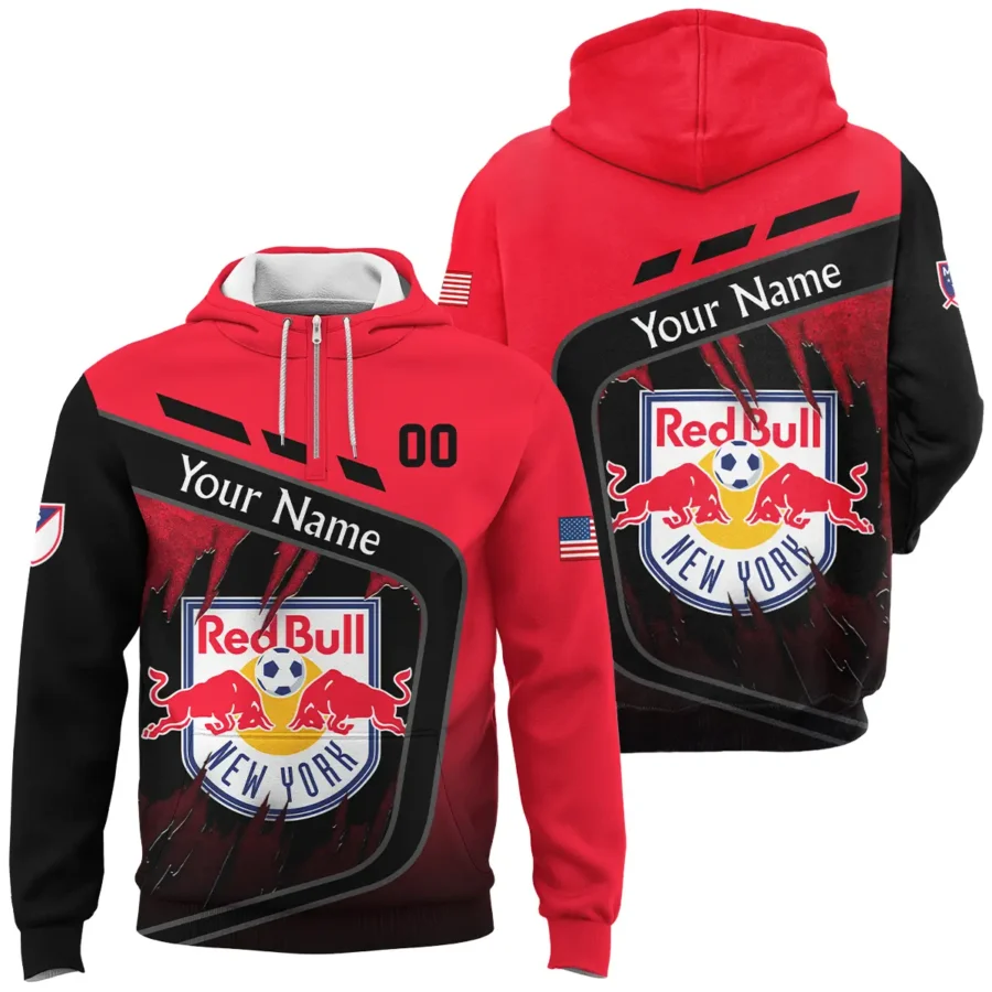 MLS New York Red Bulls Exclusive All Over Prints BLMLS51024A1NYQHD - 1/4 Zipper Hoodie