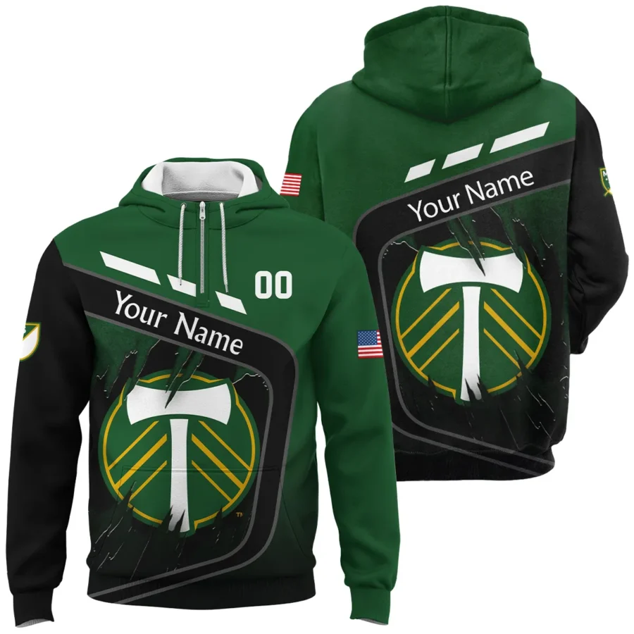 MLS Portland Timbers Exclusive All Over Prints BLMLS51024A1PORQHD - 1/4 Zipper Hoodie