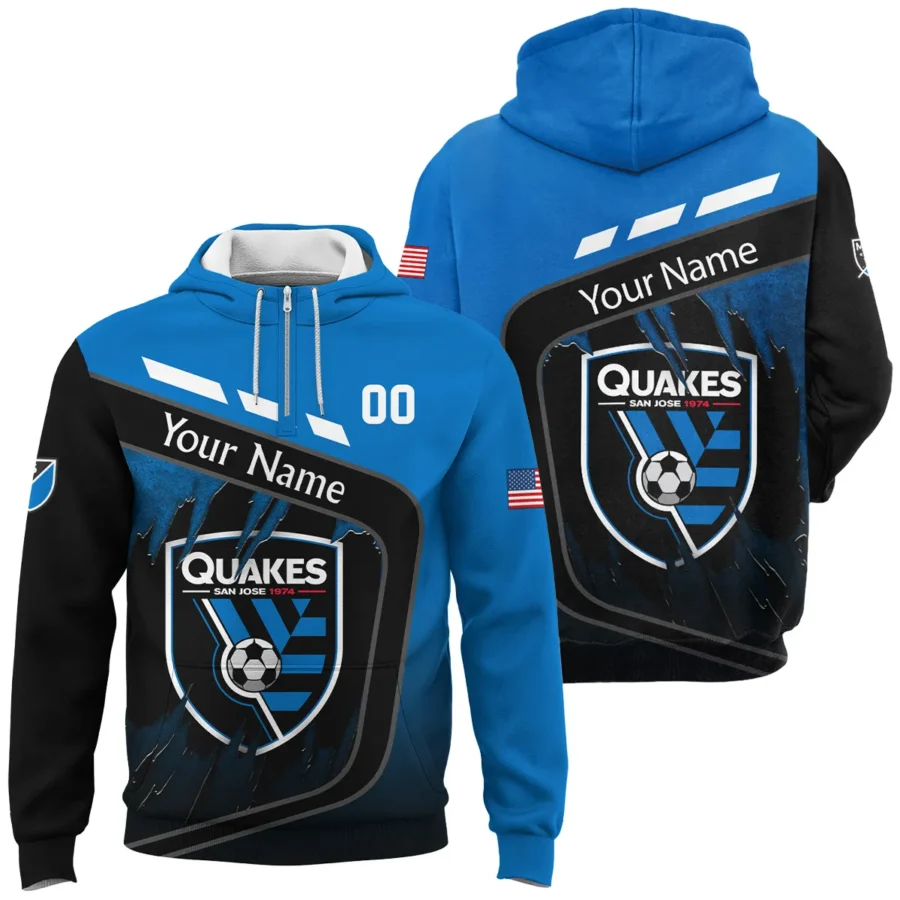 MLS San Jose Earthquakes Exclusive All Over Prints BLMLS51024A1SJQHD - 1/4 Zipper Hoodie