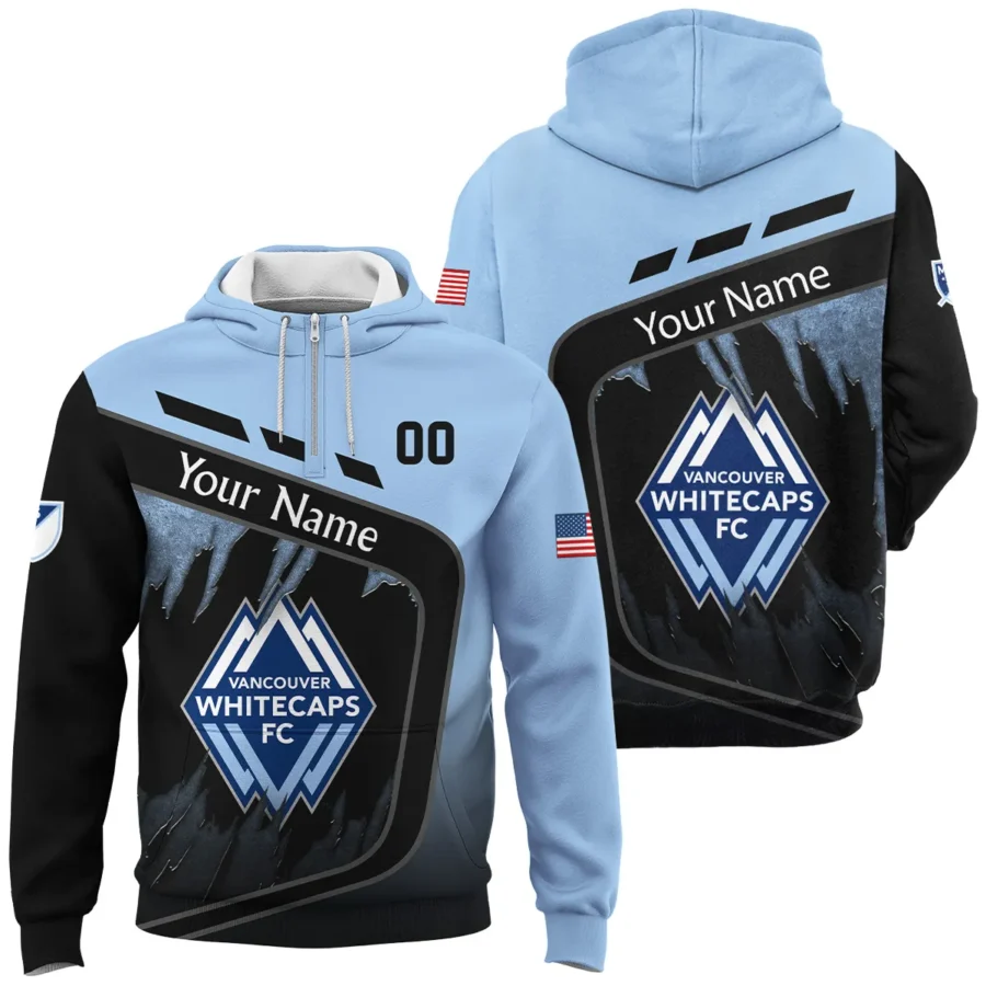 MLS Vancouver Whitecaps Exclusive All Over Prints BLMLS51024A1VANQHD - 1/4 Zipper Hoodie