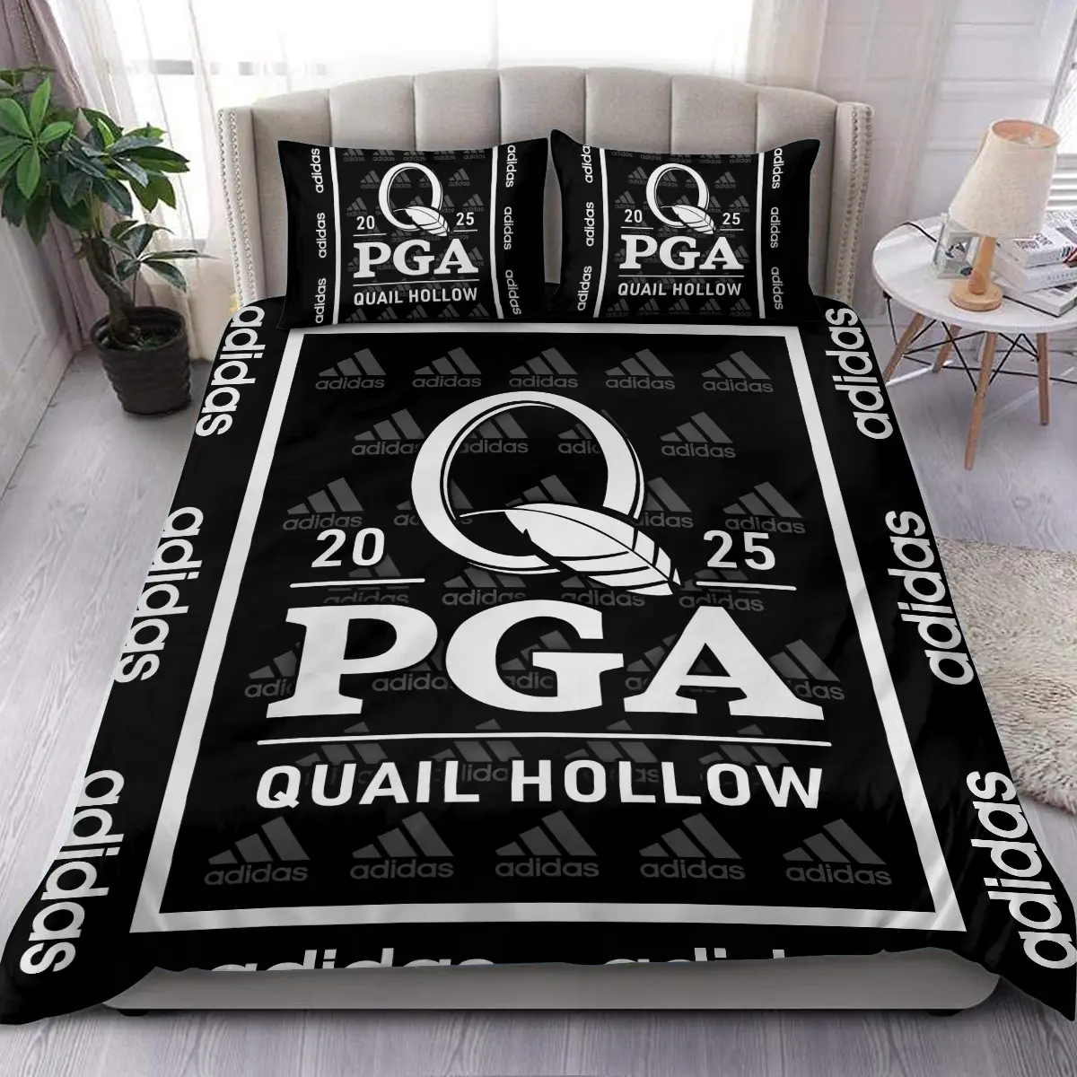 2025 PGA Championship Tournament Adidas Brand Exclusive Logo All Over Prints BLPGC221024A01ADBLK - Blanket