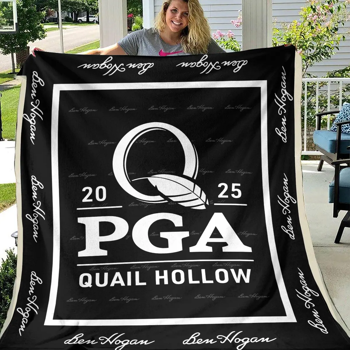 2025 PGA Championship Tournament Ben Hogan Brand Exclusive Logo All Over Prints BLPGC221024A01BHBLK - Blanket