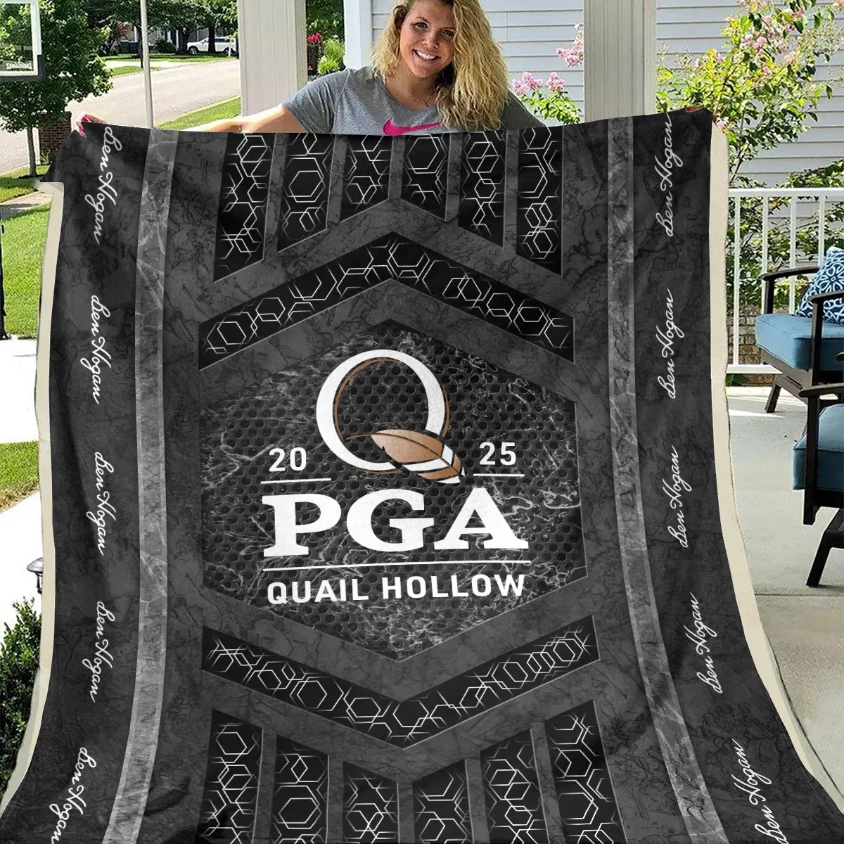 2025 PGA Championship Tournament Ben Hogan Brand Exclusive Logo All Over Prints BLPGC231024A01BHBLK - Blanket