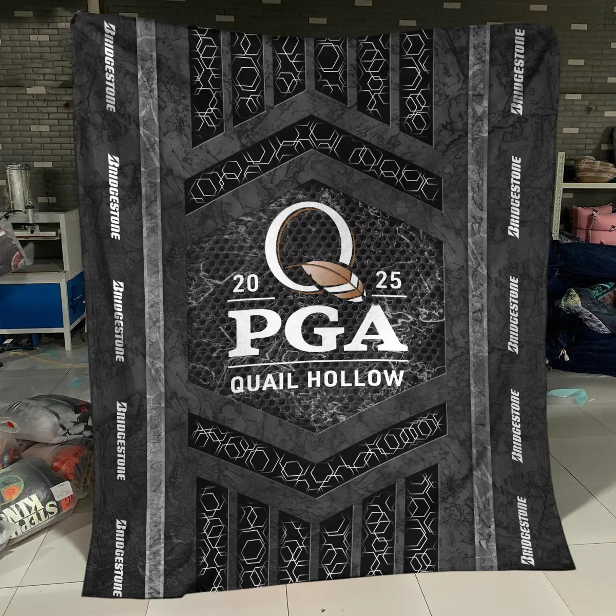 2025 PGA Championship Tournament Bridgestone Golf Brand Exclusive Logo All Over Prints BLPGC231024A01BRBLK - Blanket