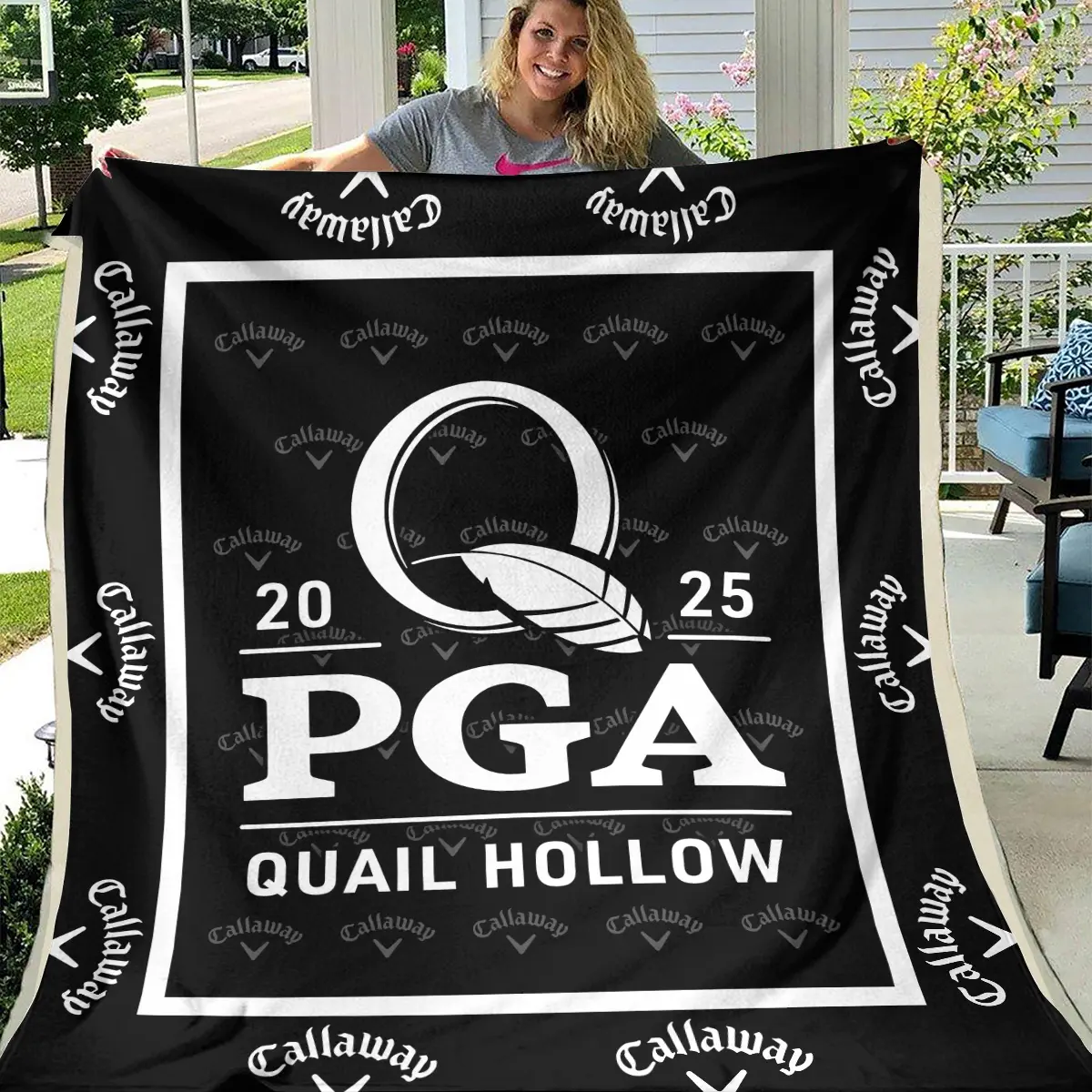 2025 PGA Championship Tournament Callaway Brand Exclusive Logo All Over Prints BLPGC221024A01CLWBLK - Blanket