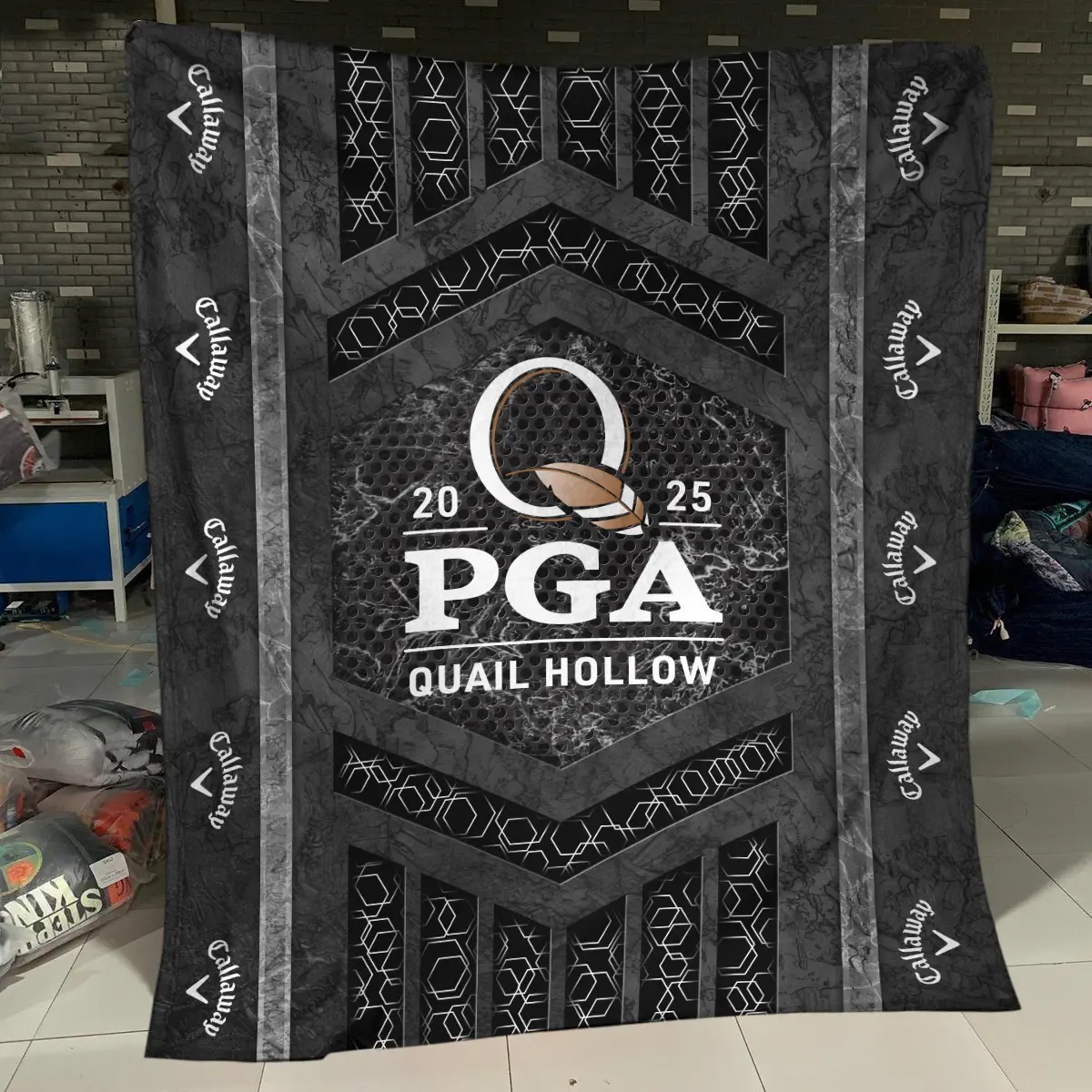 2025 PGA Championship Tournament Callaway Brand Exclusive Logo All Over Prints BLPGC231024A01CLWBLK - Blanket