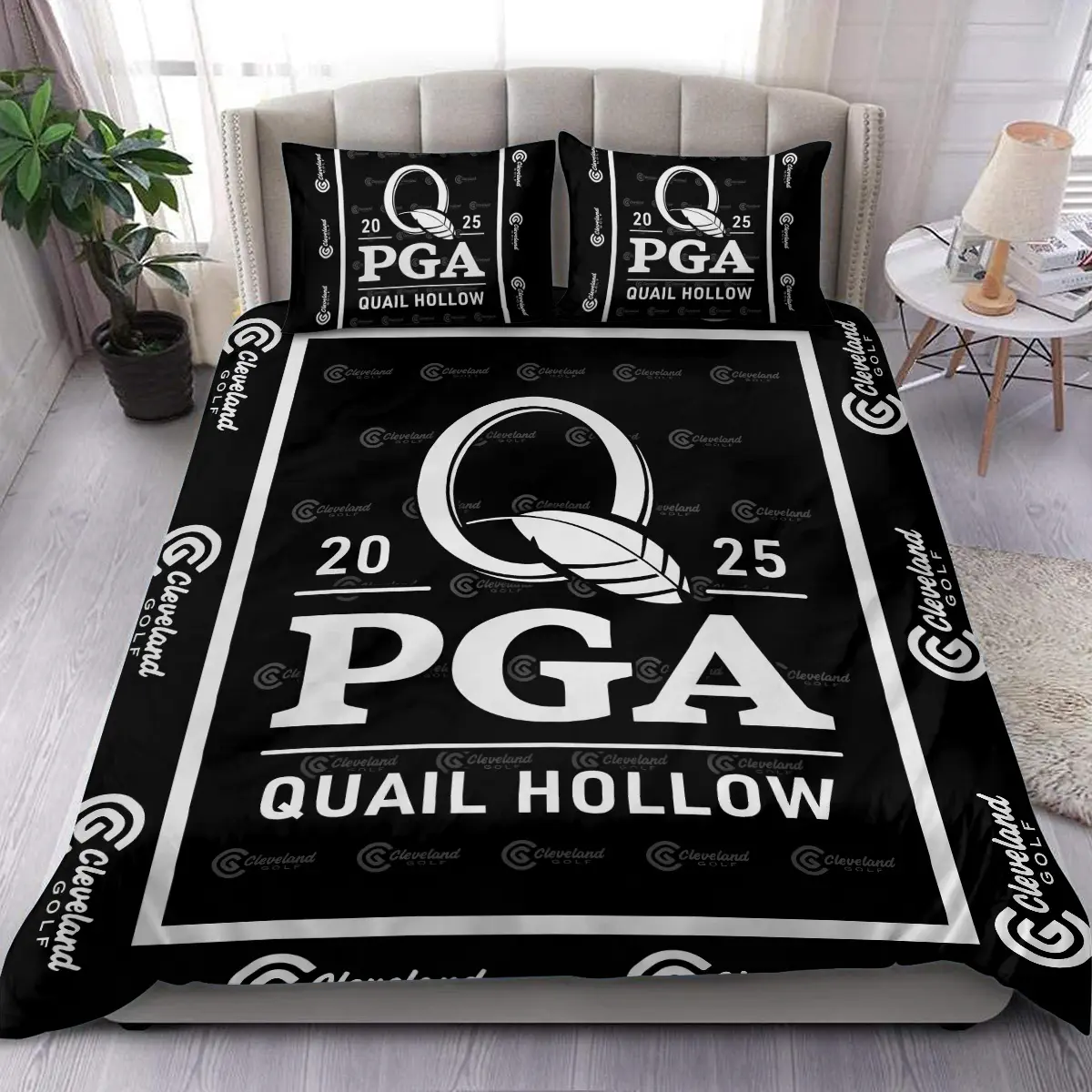 U.S. Open Tournament Cleveland Golf Brand Exclusive Logo All Over Prints BLUSO221024A01CLBLK - Blanket