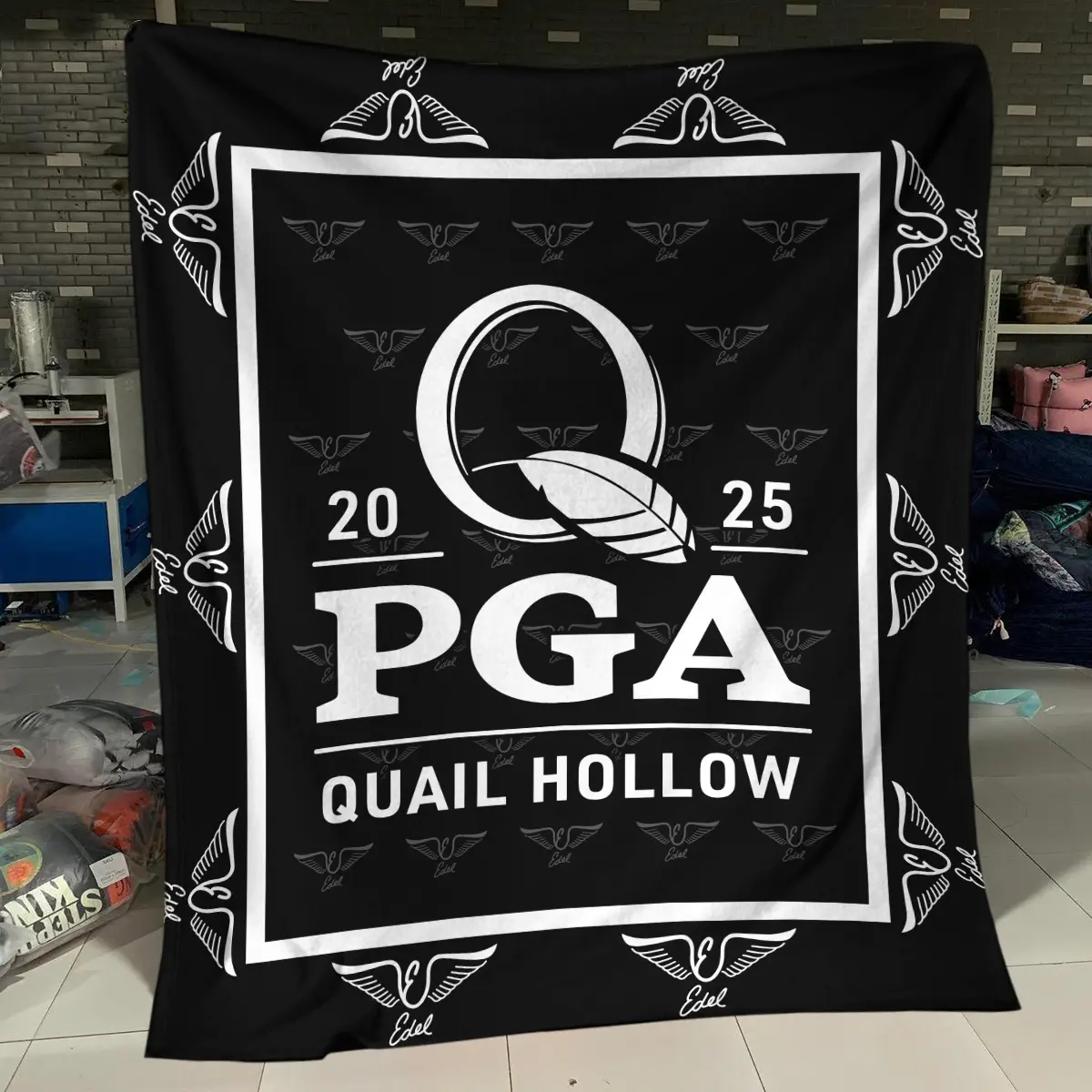 U.S. Open Tournament Edel Golf Brand Exclusive Logo All Over Prints BLUSO221024A01EGBLK - Blanket