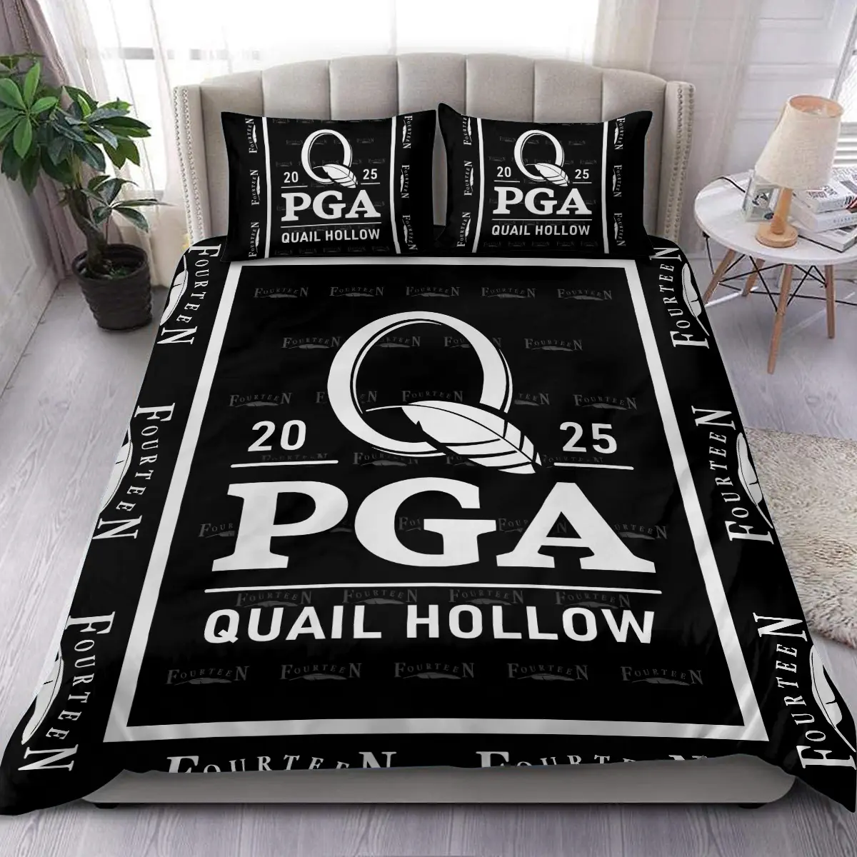 125th U.S. Open Tournament Fourteen Golf Brand Exclusive Logo All Over Prints BL125221024A01FGBLK - Blanket