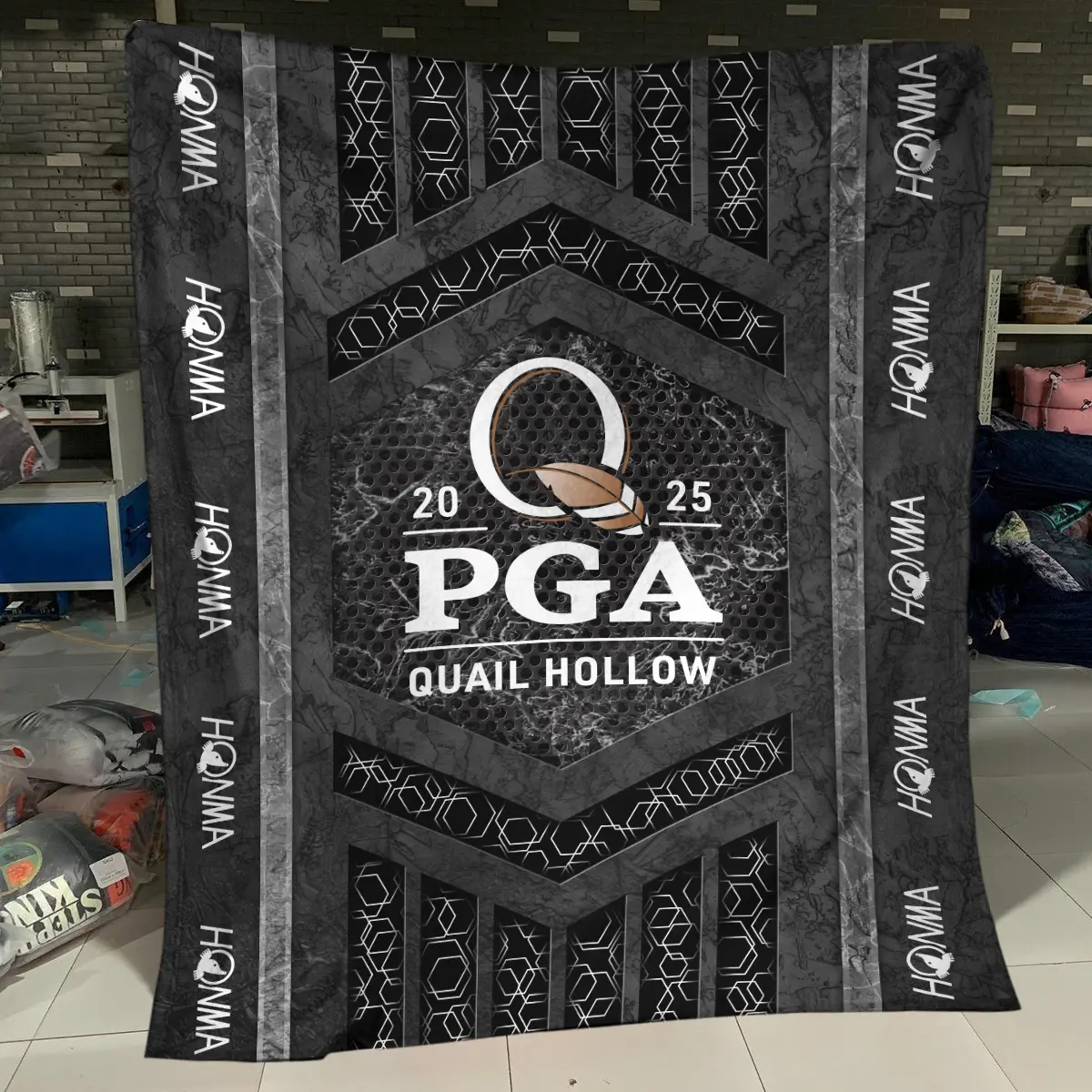 U.S. Open Tournament Honma Brand Exclusive Logo All Over Prints BLUSO231024A01HOBLK - Blanket