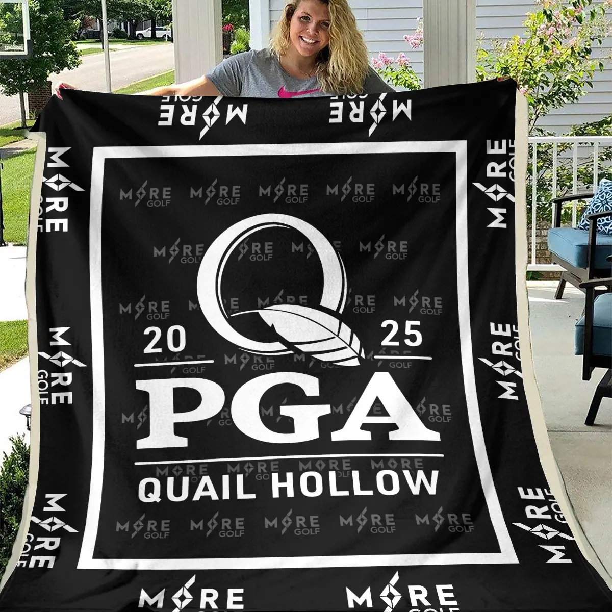 2025 PGA Championship Tournament More Golf Brand Exclusive Logo All Over Prints BLPGC221024A01MORBLK - Blanket