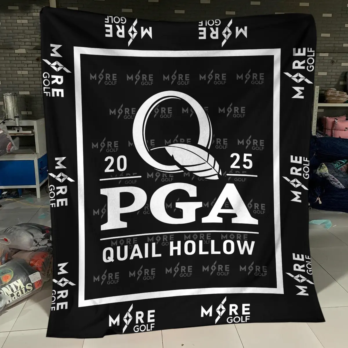 2025 PGA Championship Tournament More Golf Brand Exclusive Logo All Over Prints BLPGC221024A01MORBLK - Blanket