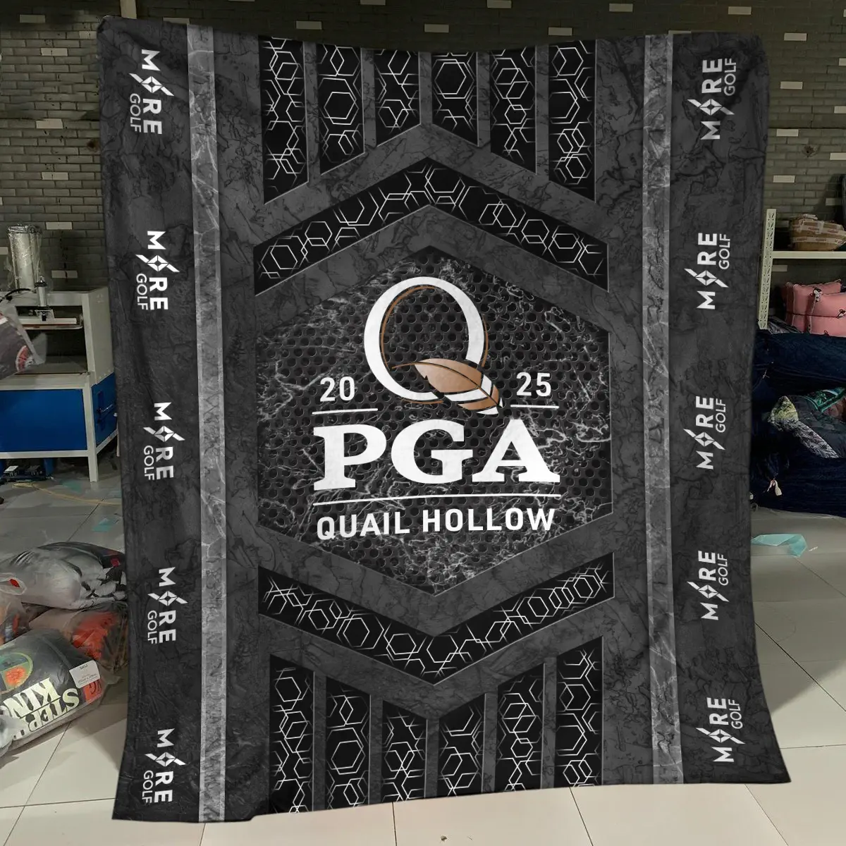 125th U.S. Open Tournament More Golf Brand Exclusive Logo All Over Prints BL125231024A01MORBLK - Blanket