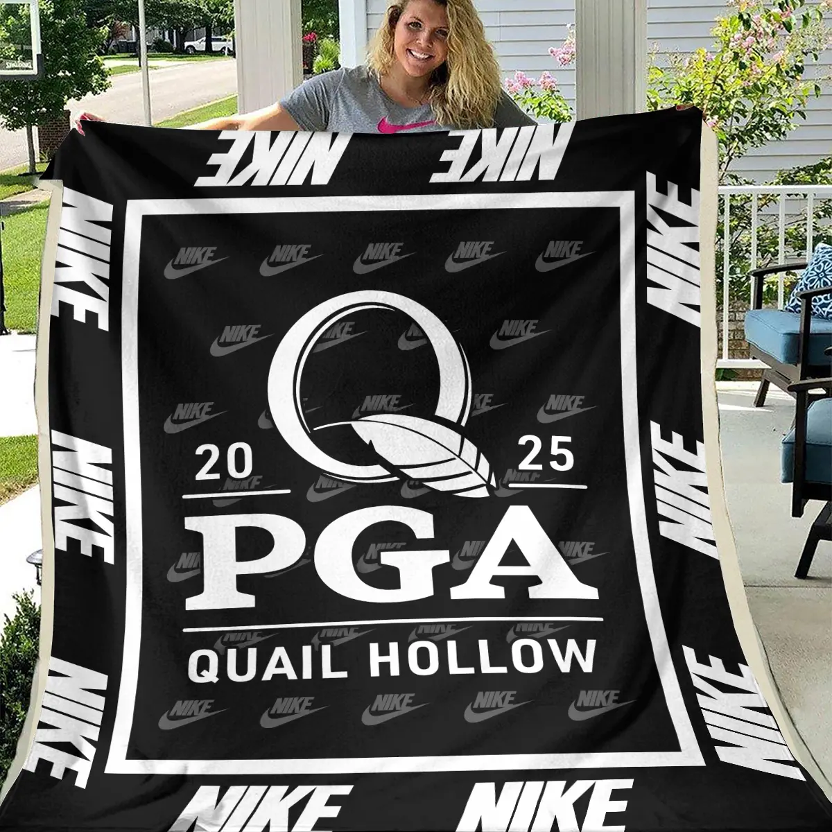 2025 PGA Championship Tournament Nike Brand Exclusive Logo All Over Prints BLPGC221024A01NKBLK - Blanket