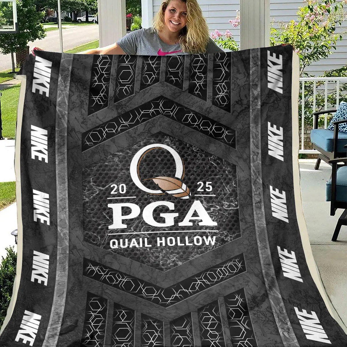 2025 PGA Championship Tournament Nike Brand Exclusive Logo All Over Prints BLPGC231024A01NKBLK - Blanket