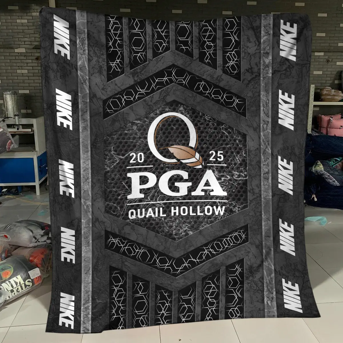 2025 PGA Championship Tournament Nike Brand Exclusive Logo All Over Prints BLPGC231024A01NKBLK - Blanket