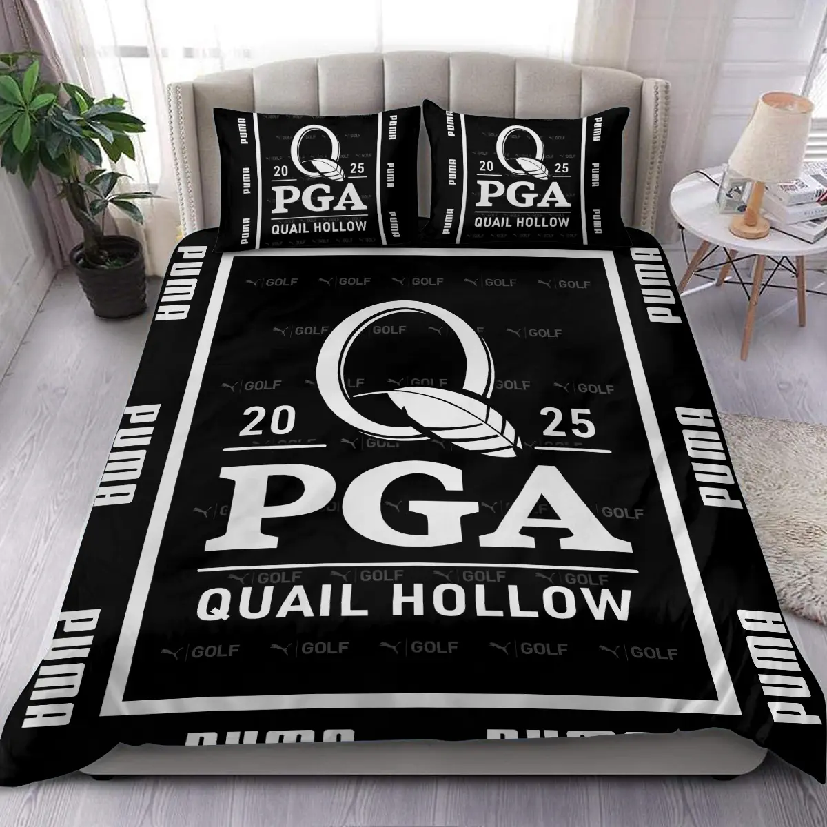 2025 PGA Championship Tournament PUMA Golf Brand Exclusive Logo All Over Prints BLPGC221024A01PUMBLK - Blanket