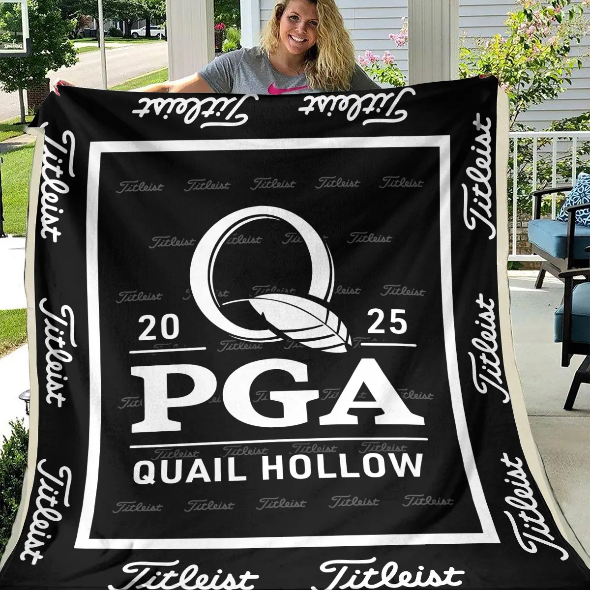 2025 PGA Championship Tournament Titleist Brand Exclusive Logo All Over Prints BLPGC221024A01TLBLK - Blanket