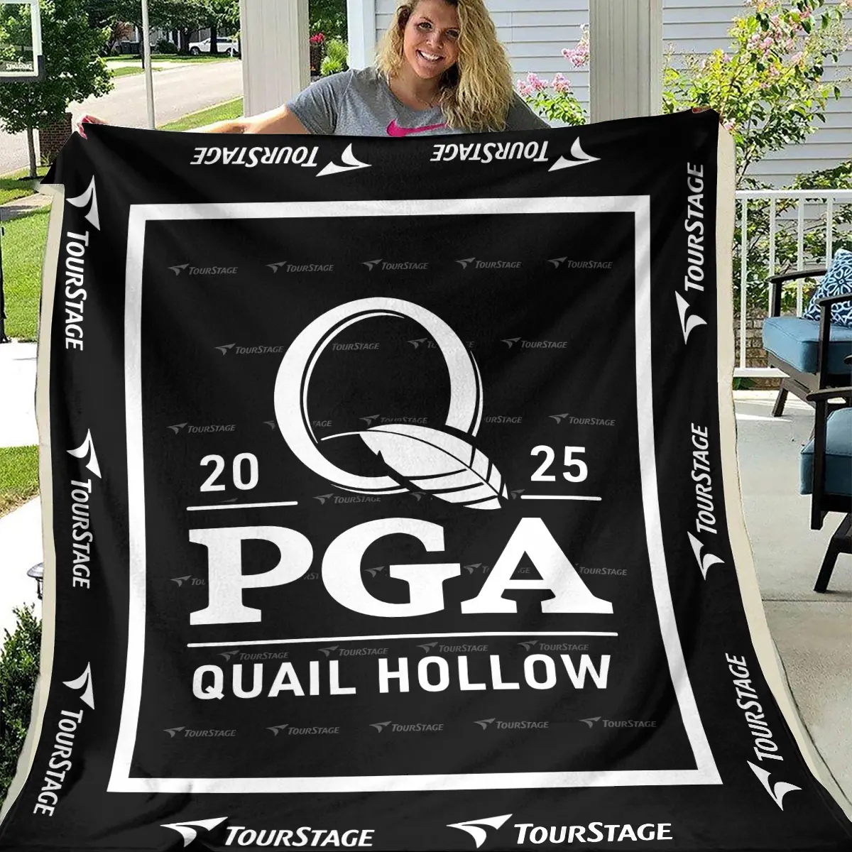 2025 PGA Championship Tournament Tourstage Brand Exclusive Logo All Over Prints BLPGC221024A01TOUBLK - Blanket