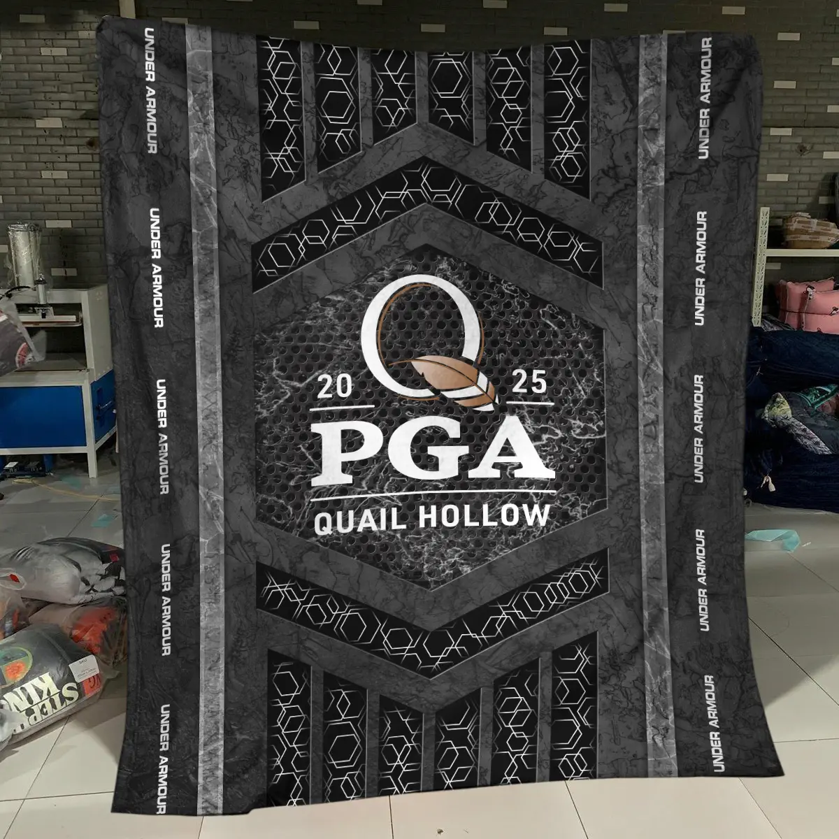 2025 PGA Championship Tournament Under Armour Brand Exclusive Logo All Over Prints BLPGC231024A01UABLK - Blanket