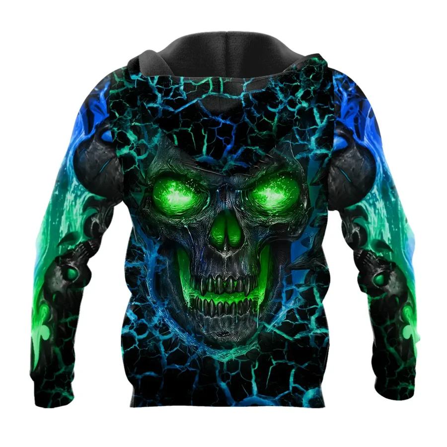 Flaming Skull MLS Seattle Sounders Exclusive All Over Prints BLMLS41024A3SEAZHD - Zip Hoodie