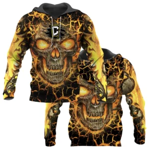 Flaming Skull MLS Columbus Crew Exclusive All Over Prints BLMLS41024A3CLBZHD - Zip Hoodie