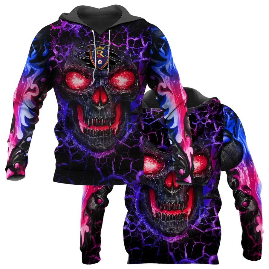 Flaming Skull MLS Real Salt Lake Exclusive All Over Prints BLMLS41024A3RSLHD - Hoodie