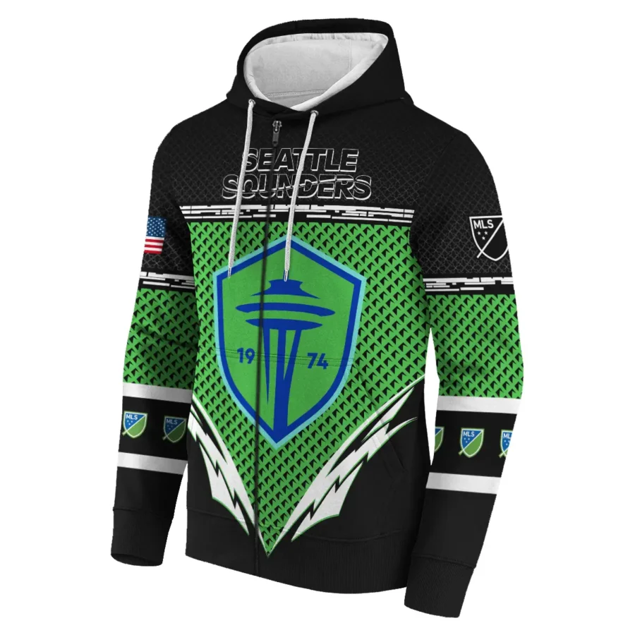 MLS Seattle Sounders Exclusive All Over Prints BLMLS31024A1SEAZHD - Zip Hoodie