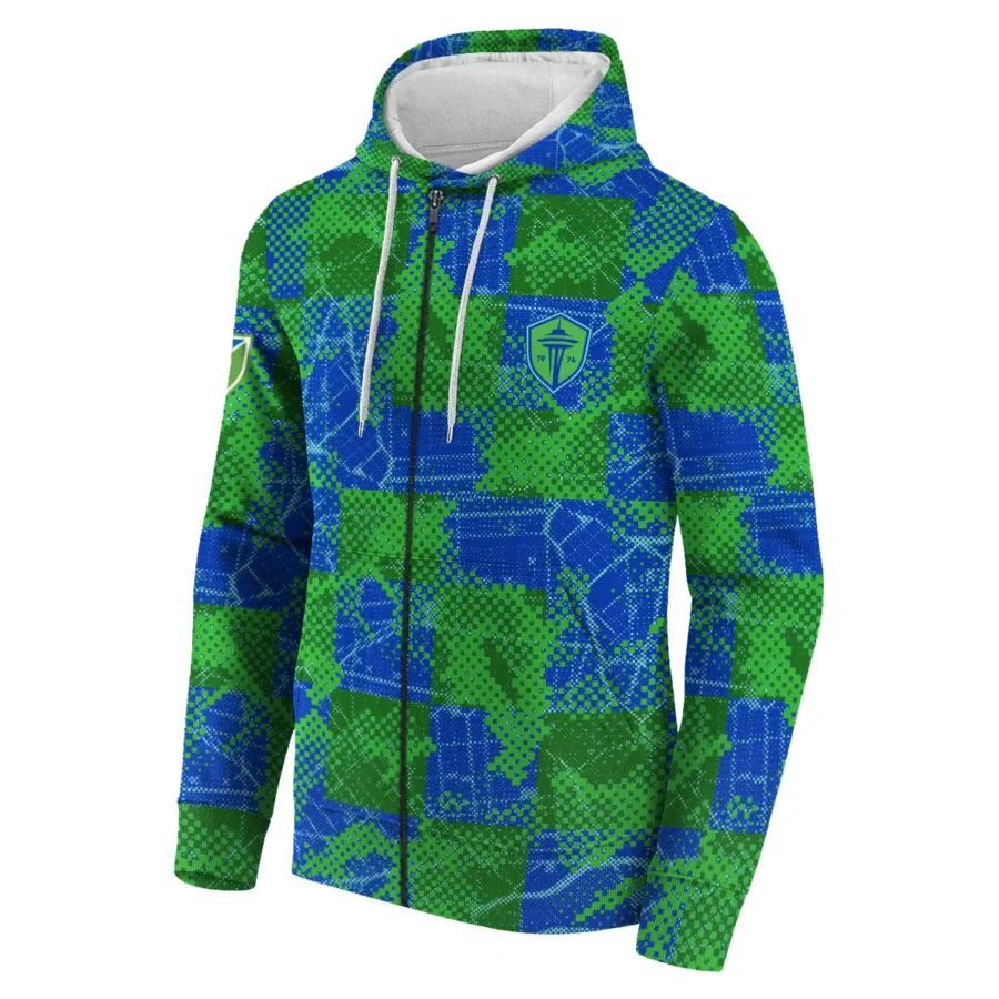 MLS Seattle Sounders Exclusive All Over Prints BLMLS41024A1SEAZHD - Zip Hoodie