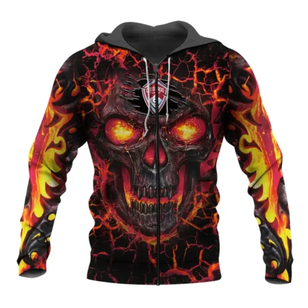 Flaming Skull MLS Colorado Rapids Exclusive All Over Prints BLMLS41024A3COLZHD - Zip Hoodie