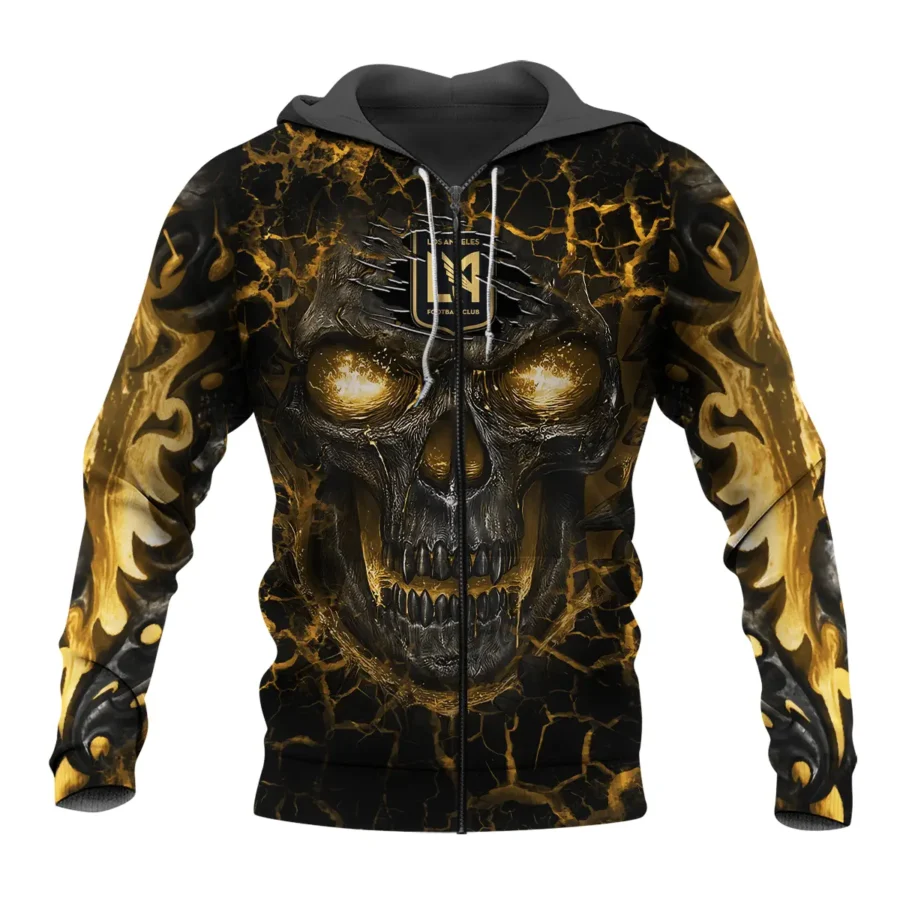 Flaming Skull MLS Los Angeles FC Exclusive All Over Prints BLMLS41024A3LAFZHD - Zip Hoodie