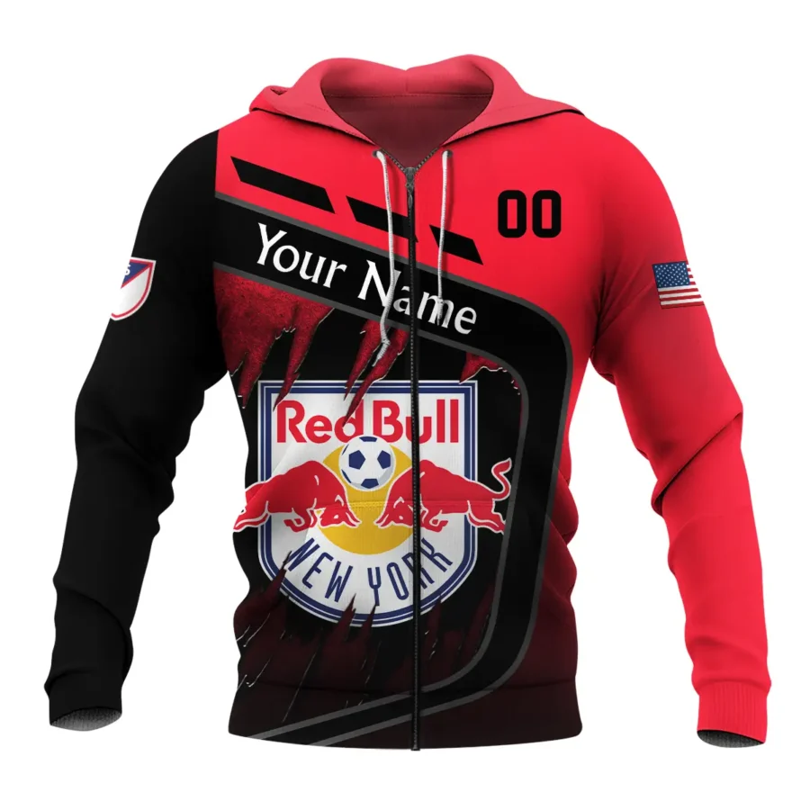 MLS New York Red Bulls Exclusive All Over Prints BLMLS51024A1NYZHD - Zip Hoodie