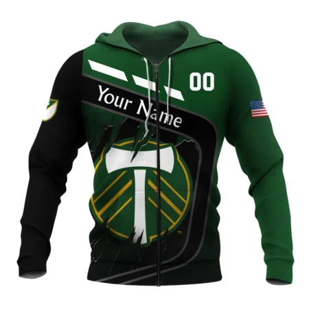 MLS Portland Timbers Exclusive All Over Prints BLMLS51024A1PORZHD - Zip Hoodie