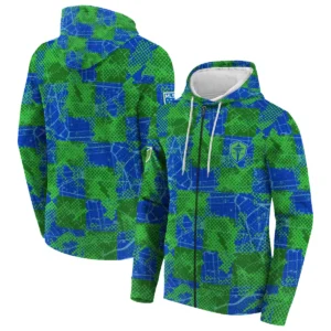 MLS Seattle Sounders Exclusive All Over Prints BLMLS41024A1SEAQHD - 1/4 Zipper Hoodie