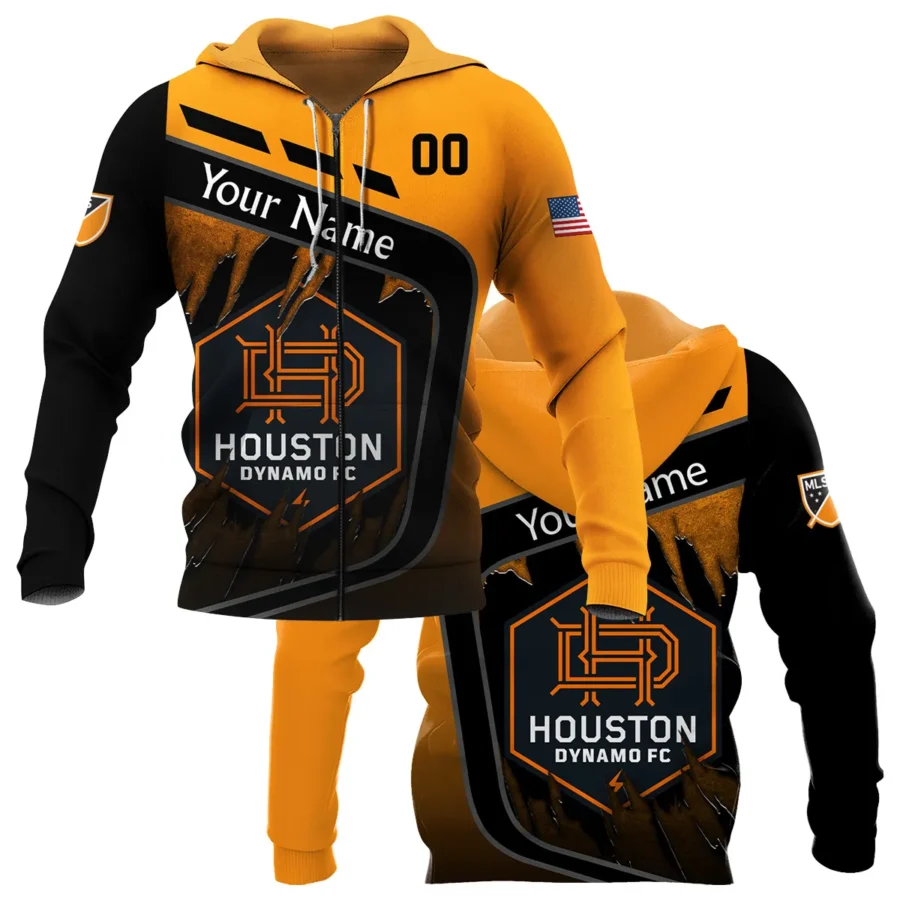 MLS Houston Dynamo Exclusive All Over Prints BLMLS51024A1HOUZHD - Zip Hoodie