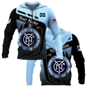 MLS New York City Exclusive All Over Prints BLMLS51024A1NYCQHD - 1/4 Zipper Hoodie