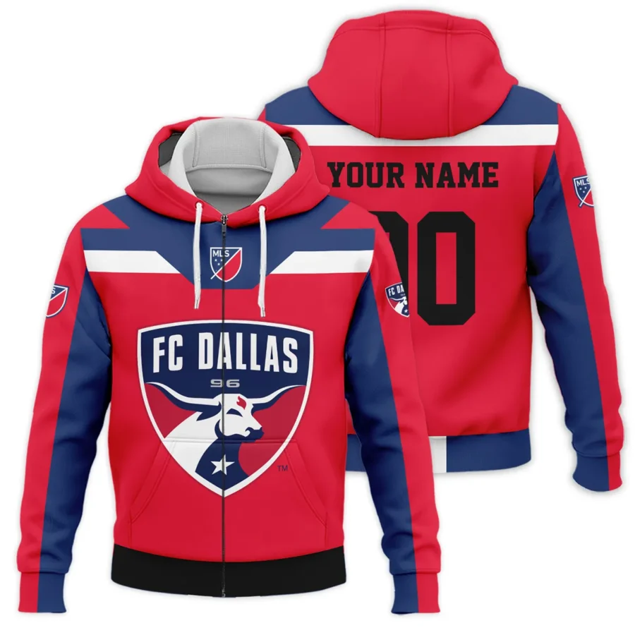 Special Release FC Dallas MLS Zipper Hoodie  All Over Prints HOMLS021024A01DALZHD