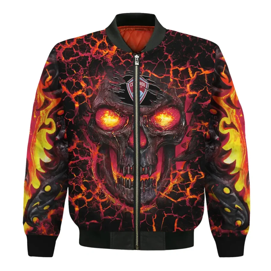 Flaming Skull MLS Colorado Rapids Exclusive All Over Prints BLMLS41024A3COLBB - Bomber Jacket