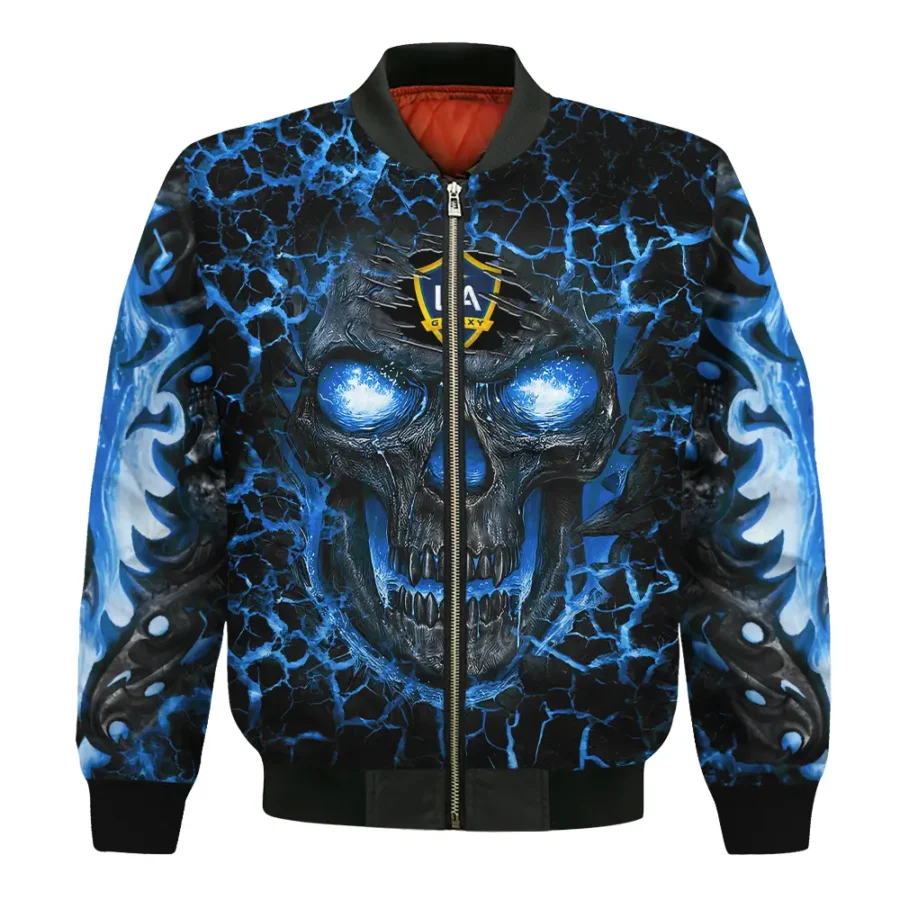 Flaming Skull MLS LA Galaxy Exclusive All Over Prints BLMLS41024A3LABB - Bomber Jacket